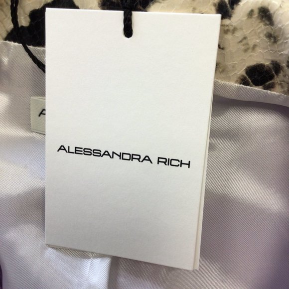 ALESSANDRA RICH LILAC PYTHON PRINT LEATHER COLLAR TWEED BOUCLE KNIT GILET VEST - Picture 5 of 5